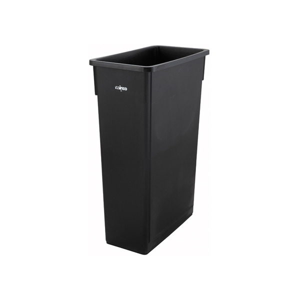 Winco - 23 Gallon Slender Trash Cans - Black, 19.88" x 11" x 29.5" - 1 Ct.