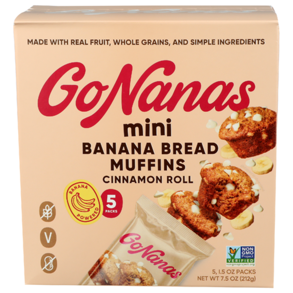 Go Nanas Inc Cinnamon Roll Mini Banana Bread Muffins 5 Pack