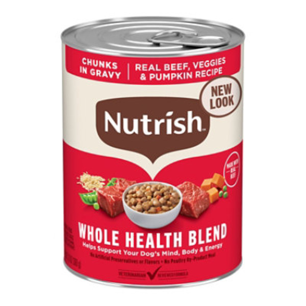 Rachael Ray Nutrish Food for Dogs, Natural, Real Beef & Veggies Recipe, Chunks in Gravy, Adult