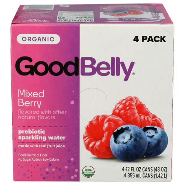 Good Belly Raspberry Blackberry Good Belly Organic Mixed Berry Prebiotic Sparkling Water 4 Pack Same ...