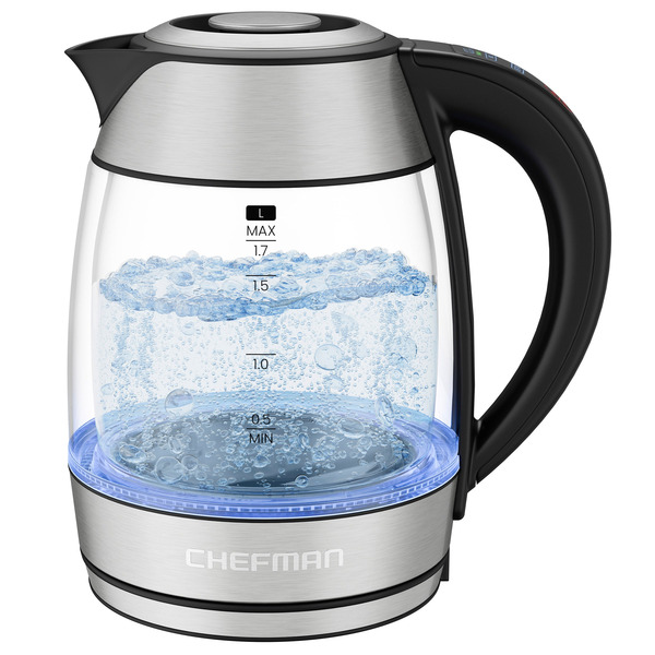 Chefman Dual-Glass 1.7 L Cool-Touch Digital Kettle With Adjustable Temperature & Removable Tea