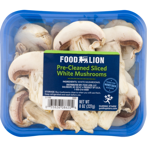 Food Lion White Mushrooms, PreCleaned, Sliced (8 oz) Instacart