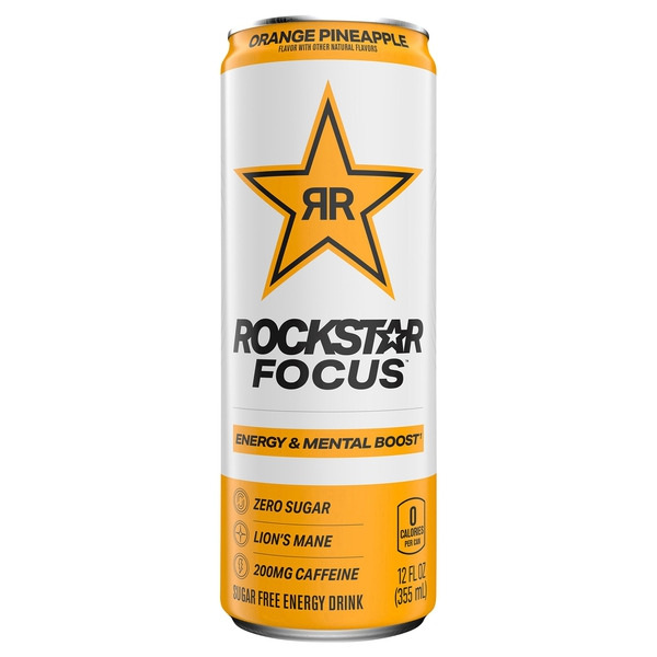 Rockstar US UK ドリップ グアピ風 Fringe Flared Rockstar Focus Sugar Free, Orange Pineapple Same-Day Delivery or