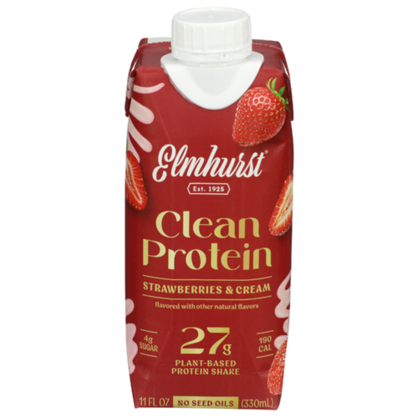 Elmhurst Strawberries & Cream Plant-Based Clean Protein Shake