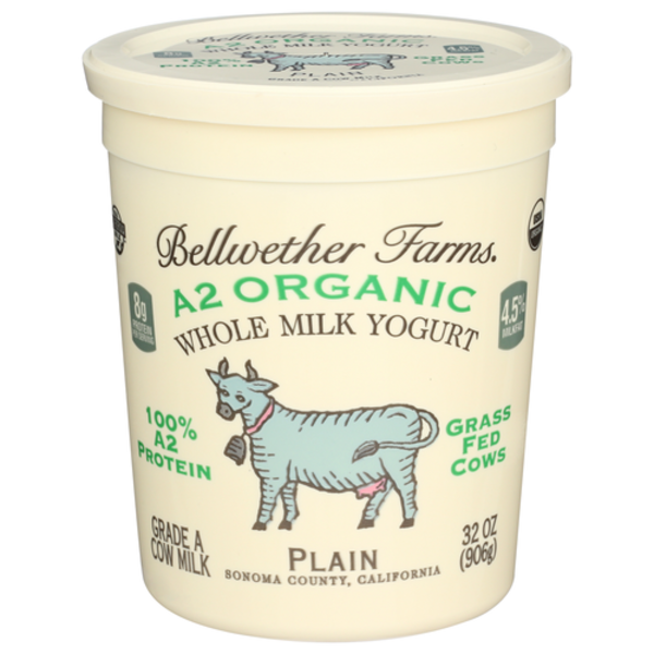 Bellwether Farms Organic A2 Plain Whole Milk Yogurt