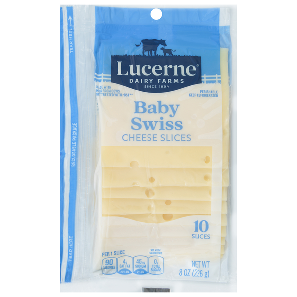 Lucerne Cheese Slices , Baby Swiss