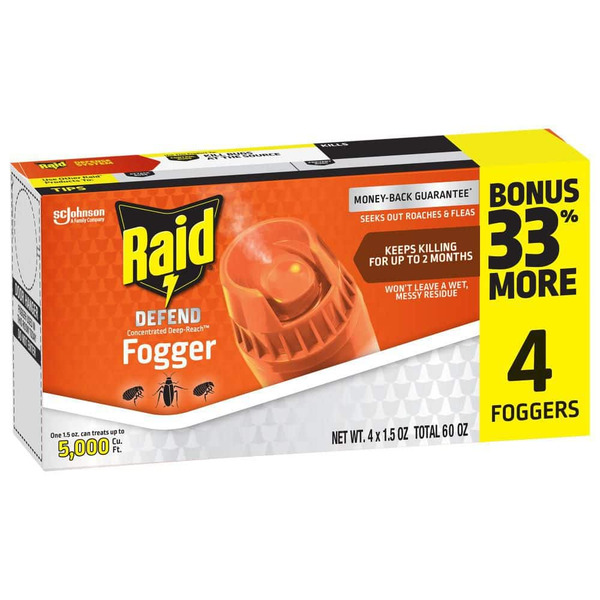 Raid 1.5 Oz. Concentrated Deep Reach Fogger, 4 Cans