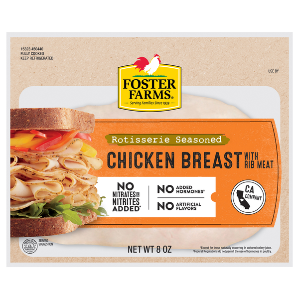 Foster Farms Chicken Breast, with Rib Meat, Rotisserie Seasoned
