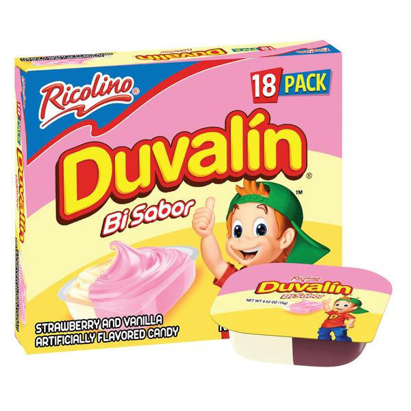 Ricolino Duvalín Bi Sabor Strawberry & Vanilla Candy Cups