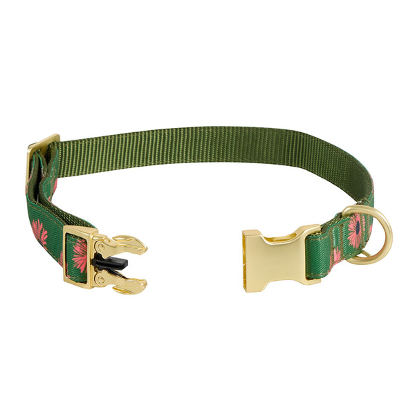 Top Paw Floral Dog Collar, Large - Green