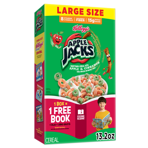 Kellogg's Apple Jacks Breakfast Cereal, Kids Cereal, Family Breakfast, Family Size, Original, Box (1 Box)