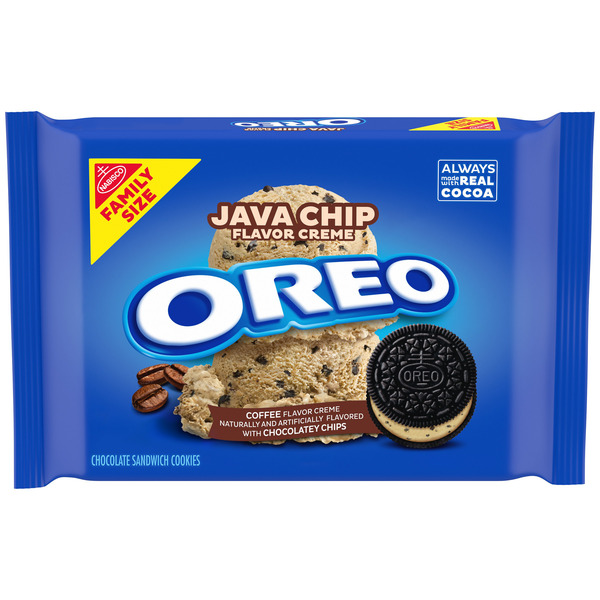 Oreo Java Chip Creme Chocolate Sandwich Cookies, Family Size 17 oz