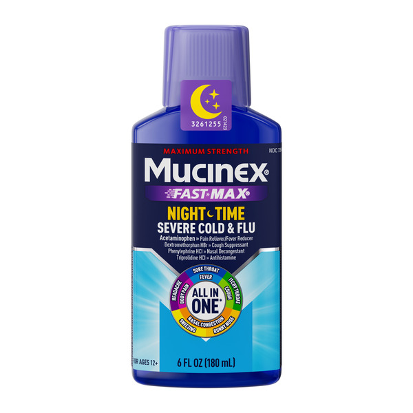 MUCINEX® Mucinex Nightshift Adult Liquid - Severe Cold & Flu Same