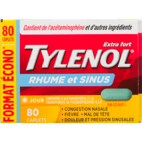TYLENOL Extra Strength Cold & Sinus Relief Day Caplets 500Mg Same-Day ...