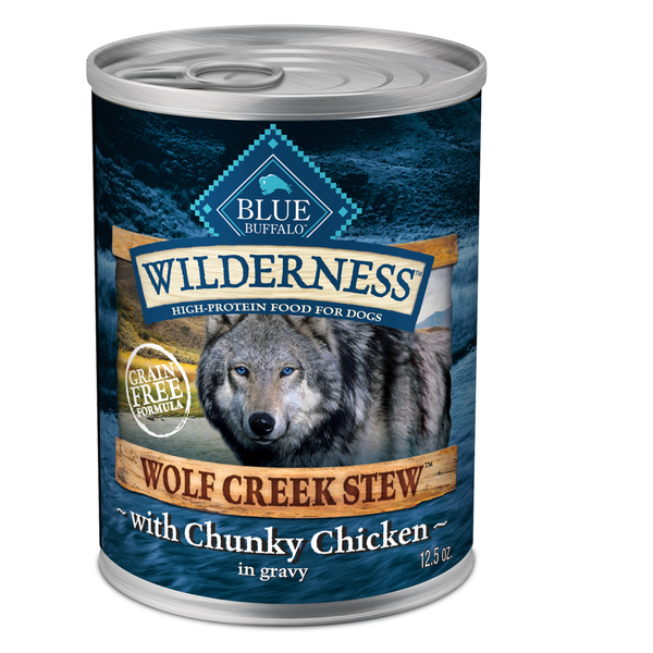 Blue Buffalo Wilderness Wolf Creek Stew High Protein Natural Wet Dog Food, Chicken