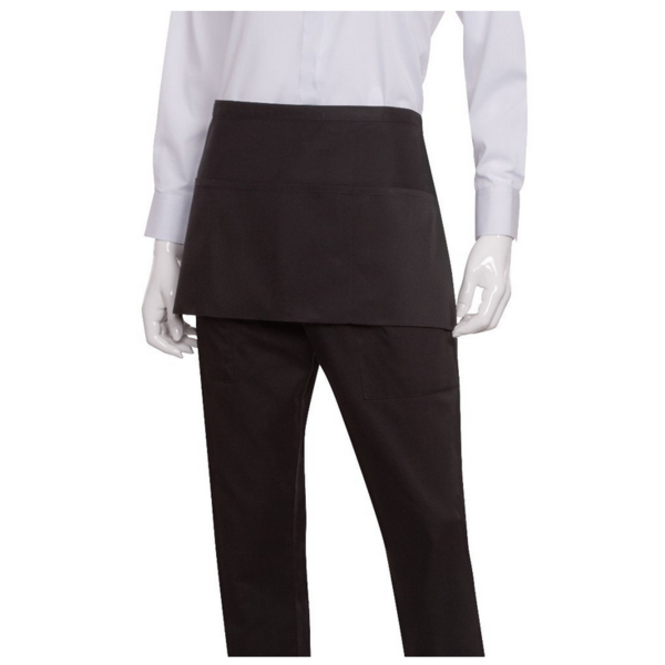 Waist Apron, 12"L x 23"W, (3) pockets, 65/35 poly/cotton, hunter green