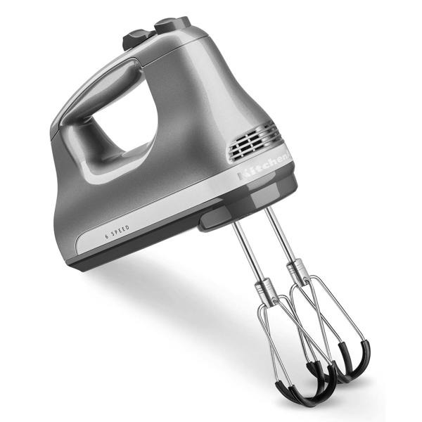 KitchenAid 6 Speed Hand Mixer With Flex Edge Beaters - Contour Silver