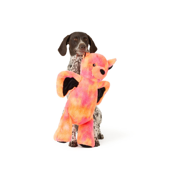 Thrills & Chills Halloween Plush Bat Dog Toy, XL - Orange