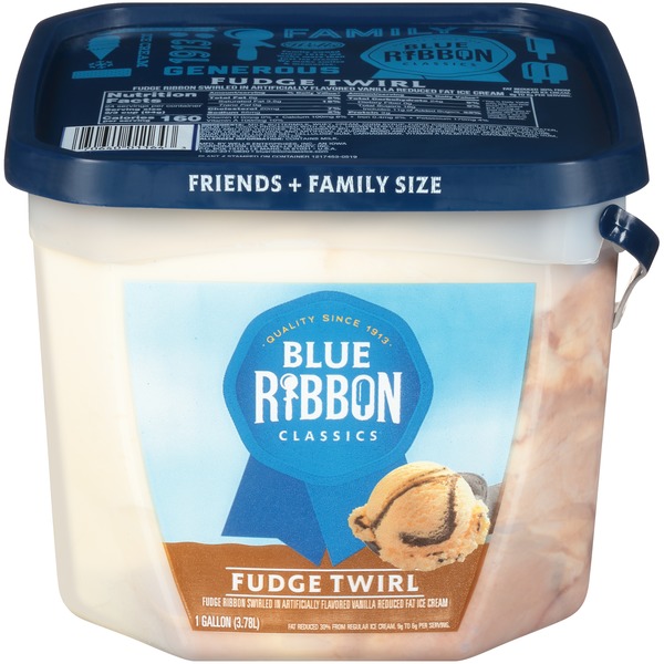 Blue Ribbon Classics Fudge Twirl Reduced Fat Ice Cream Pail (128 fl oz