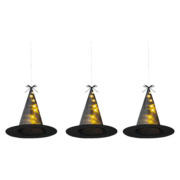 The Halloween Collection 3-pack Black LED Floating Witch  display picture 1