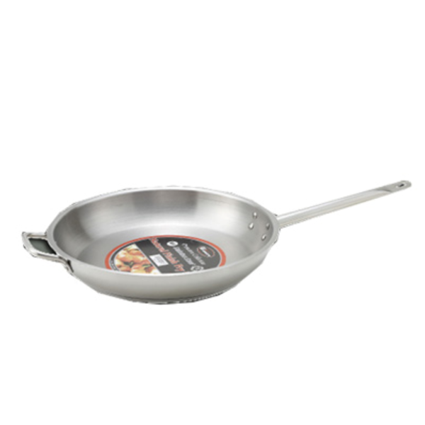 Winco - Fry Pan S/S 12" Natural Tri Ply Bottom - 1 Ea