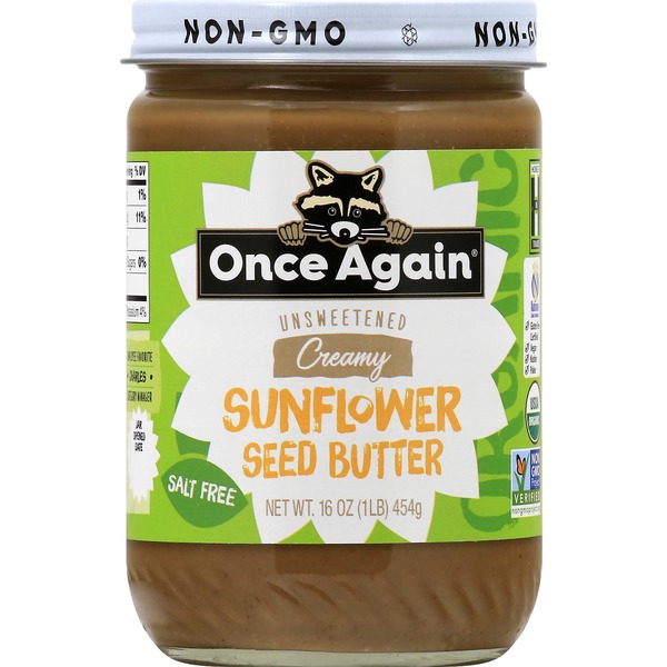Once Again Sunflower Seed Butter, Creamy, Unsweetened (16 oz) from
