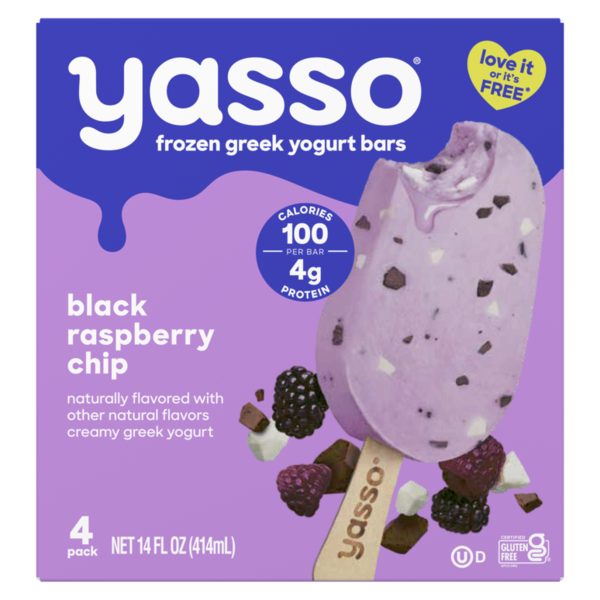 Yasso Frozen Greek Yogurt Bars Black Raspberry Chip Bars Same-Day