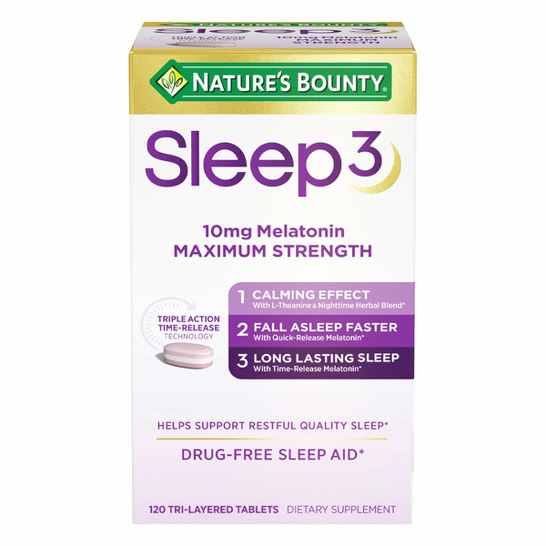 Nature's Bounty Sleep3 10mg. Melatonin, 120 Tablets