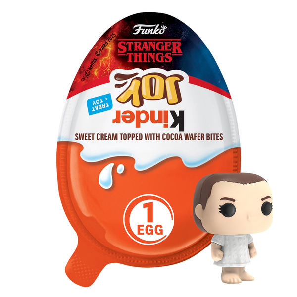 Kinder Joy Joy DC Funko Limited Edition Treat + Toy Egg Sweet Cream Topped with Cocoa Wafer Bites