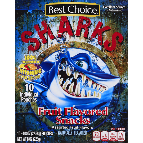 Best Choice ASSORTED SHARK FRUIT SNACKS Same-Day Delivery or