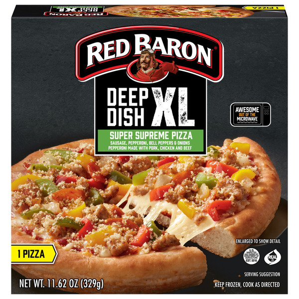 Red Baron Deep Dish XL Super Supreme Frozen Pizza Same-Day