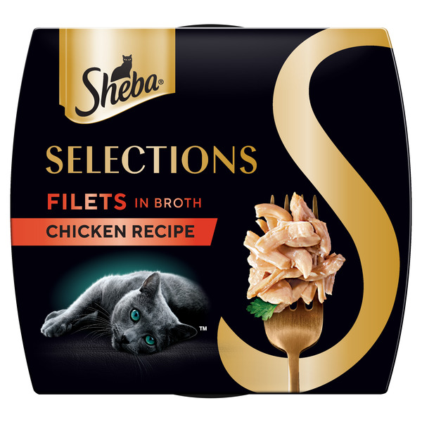 SHEBA PERFECT PORTIONS Selections Filets in Broth Cat Meal Complement Chicken Recipe