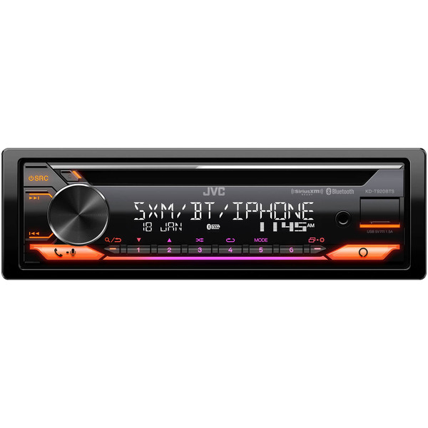 JVC Bluetooth CD & DM Receiver With Voice Assistant Built In & Satellite Radio-Ready - Black