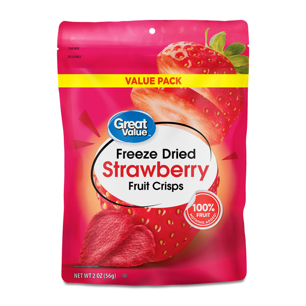 Walmart Great Value Strawberry Freeze Dried Fruit Crisps Same-Day ...