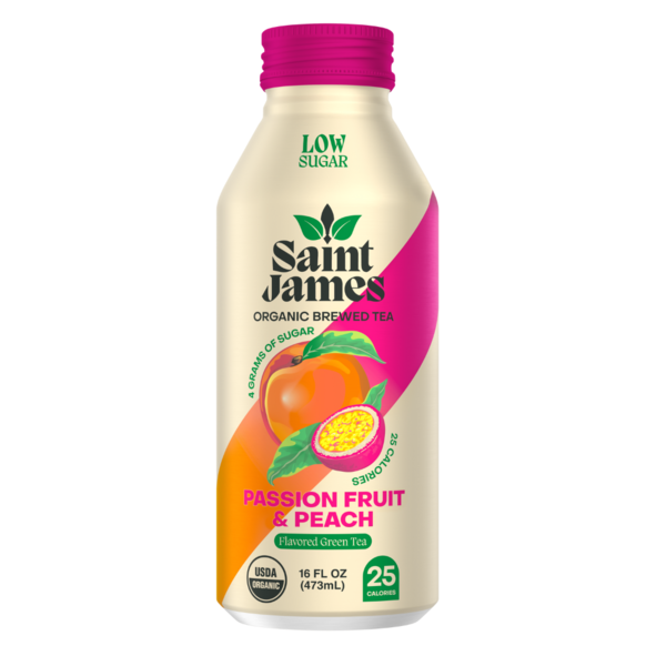 Saint James Iced Tea Passion Fruit & Peach Organic Green Tea Same