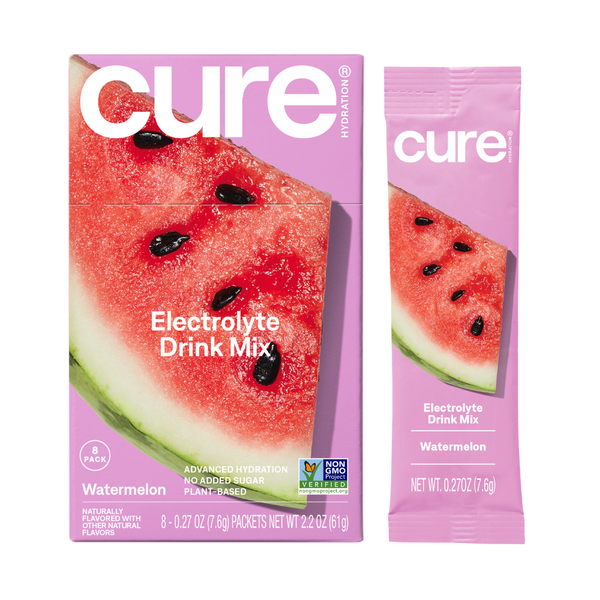 Cure Hydration Watermelon, Electrolyte Hydration, Vegan, Drink Mix Powder