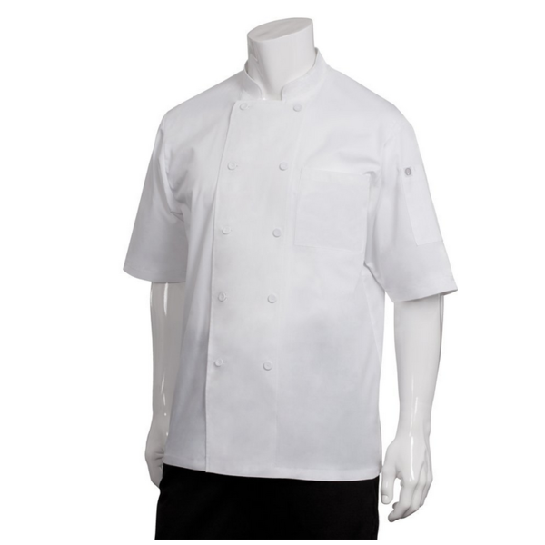 Montreal Chef Coat, double-breasted, short sleeves, white, medium