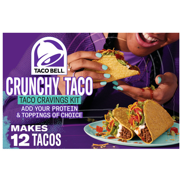 Tweve Kit Taco Bell Crunchy Taco Dinner Kit with Twelve Crunchy Taco Shells, Mild ...
