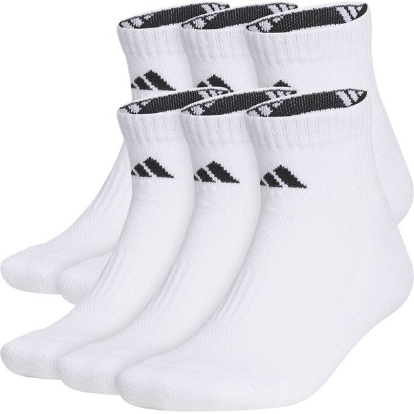 adidas Unisex Performance Quarter-Length Socks, Large - White & Black