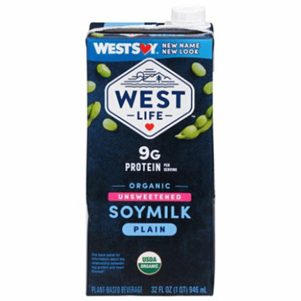 West Life Organic Unsweetened Plain Soy Milk