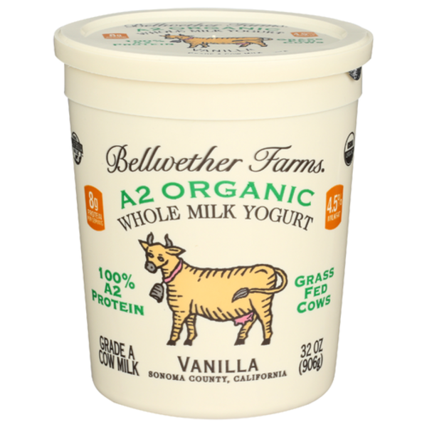 Bellwether Farms Organic A2 Vanilla Whole Milk Yogurt