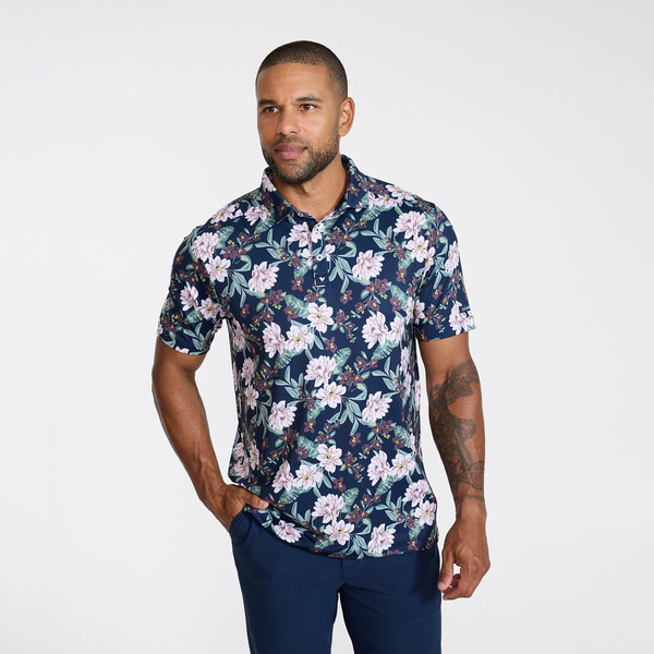 Bad Birdie Men's This Buds for You Core Performance Golf Polo, L - Dark Navy