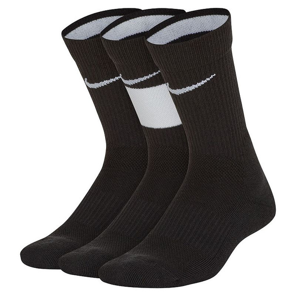 Nike Boys Nike 3-Pack Elite Basketball Crew Socks, Boy's, Size: 5-7, CharGrey