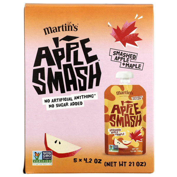 Martin's Apple Smash Applesauce Apple Mpl 5Pk