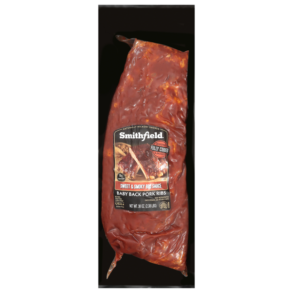 Smithfield Pork Ribs, Baby Back, Sweet & Smoky BBQ Sauce
