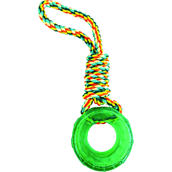 Play On TPR Rope Ball Pull Dog Toy