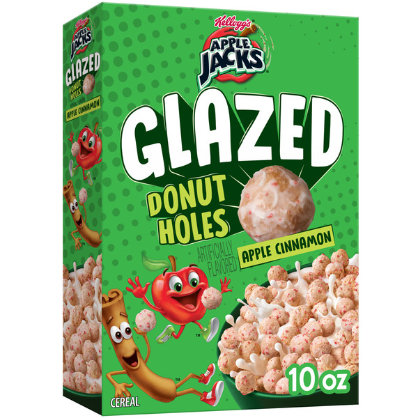 Kellogg's Apple Jacks Glazed Donut Holes Breakfast Cereal, 14g Whole Grain, Fiber