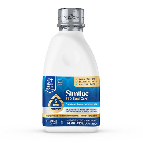 Similac 360 Total Care Ready-to-Feed Infant Formula, Has HMO Prebiotics,  32-fl-oz Bottle - Main Image