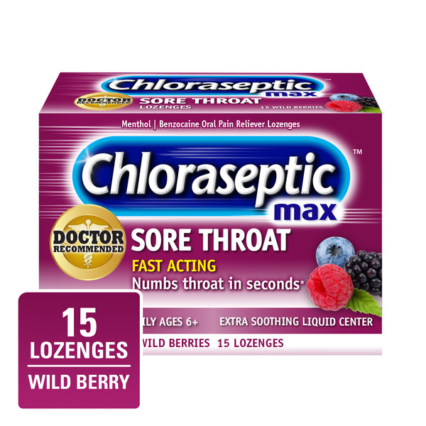 カルコロ Chloraseptic Sore Throat Lozenges Max Strength Wild Berries Same