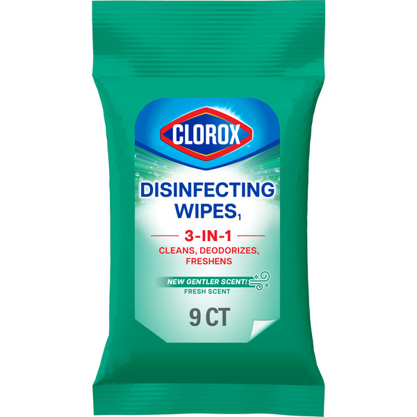 Clorox Disinfecting Wipes On The Go, Bleach Free Travel Wipes, Fresh Scent